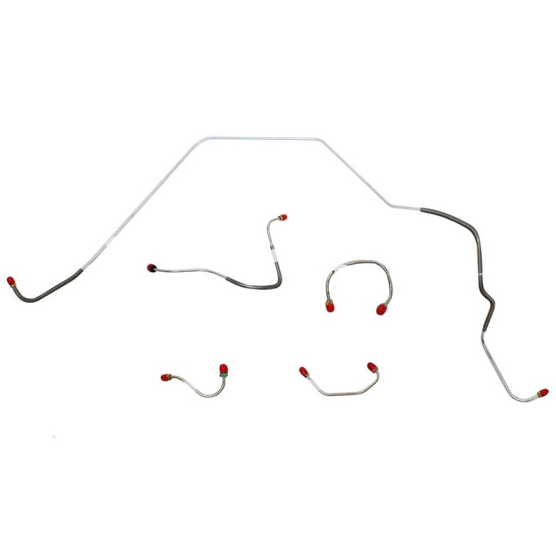 67-68 Camaro 68 Chevy II (Nova) Standard Disc Front Brake Line Kit; Steel