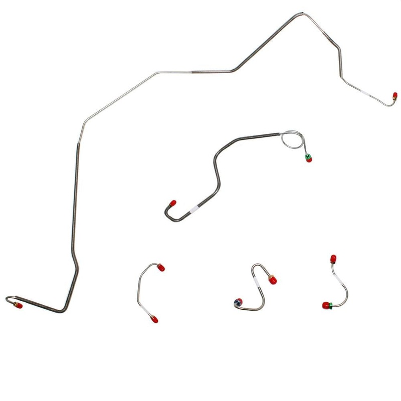 67-68 Firebird Standard Disc Front Brake Line Kit; Stainless