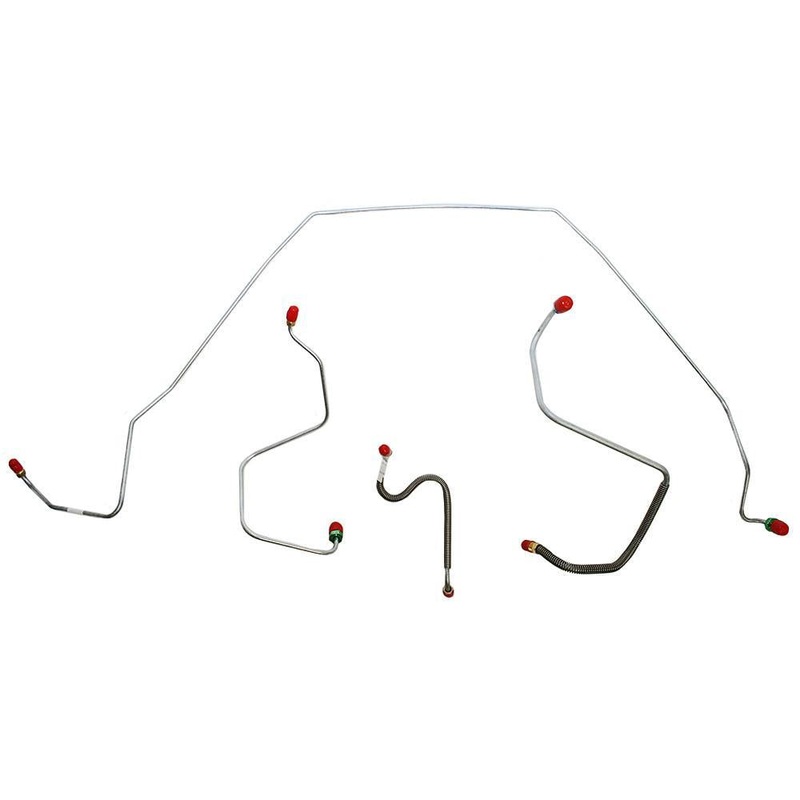 67′ Chevy Malibu, Chevelle, El Camino, (Except Super Sport) Standard Drum Brakes, Front 4pc Line Set; Steel