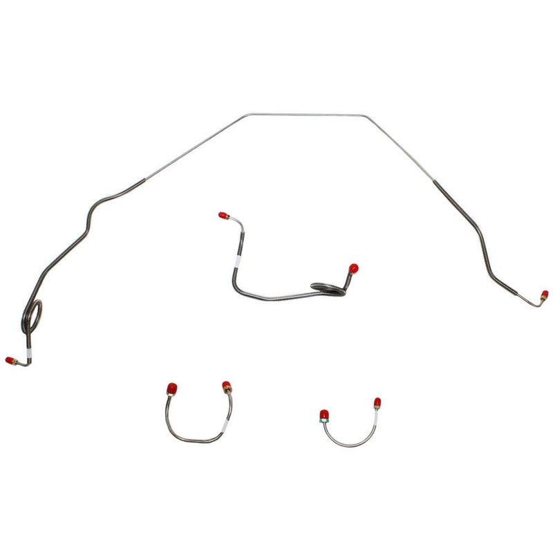 69′ Chevy Camaro, Standard Drum Brakes, Front 4 Line Kit; Steel