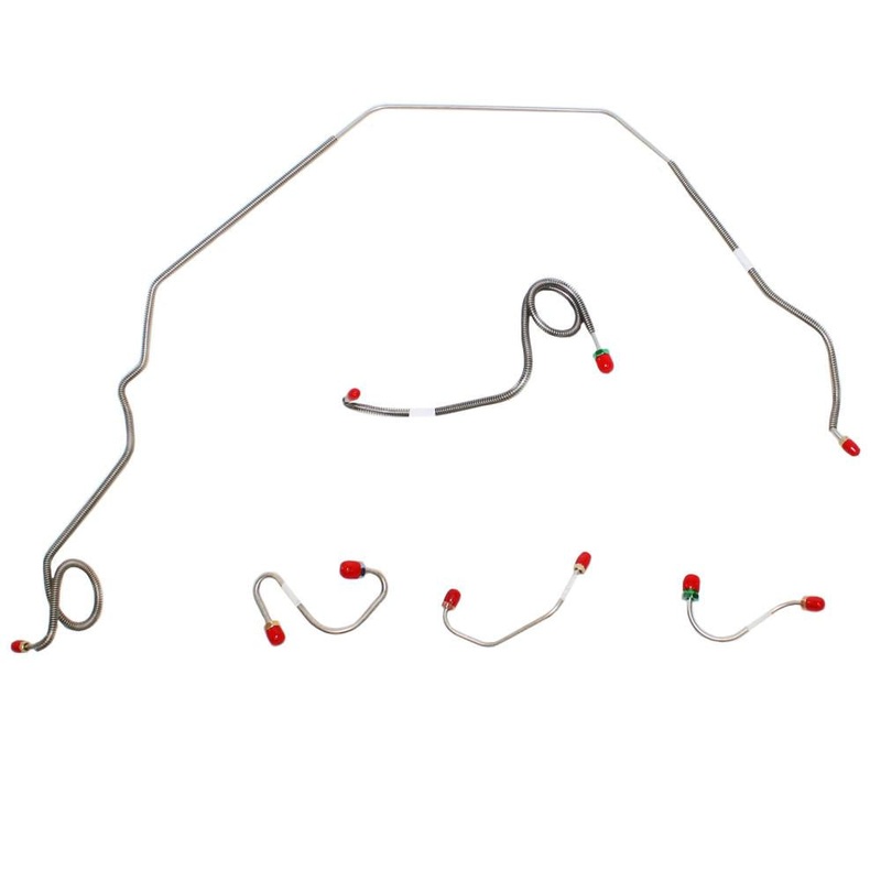 69′ Pontiac Firebird, Power Disc, Front 5pc Brake Line Set; Stainless