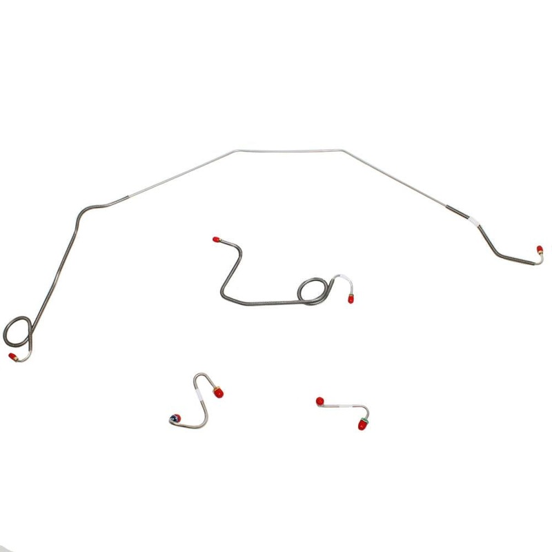 69′ Pontiac Firebird, Power Drums, Front 4pc Brake Line Set; Stainless