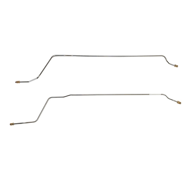 64-67 Chevy Chevelle, Malibu, El Camino, 2pc Rear Axle Brake Lines; Stainless