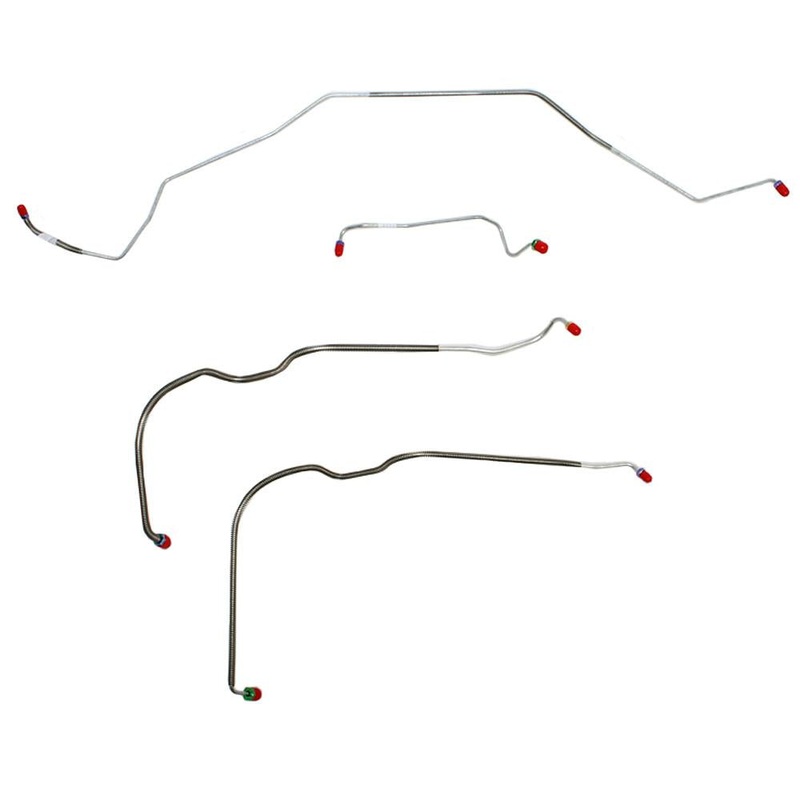 68′ Chevy Malibu SS, Chevelle SS, El Camino SS, (Super Sport ONLY) w/ Power Drum Brakes, Front 4pc Line Set; Stainless
