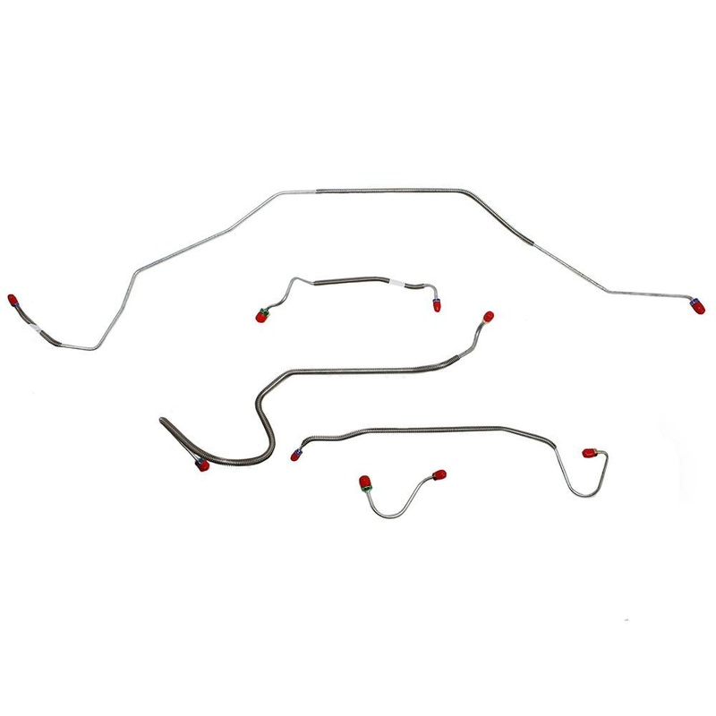 68′ Chevy Malibu SS, Chevelle SS, El Camino SS, (Super Sport ONLY) w/ Standard Disc brakes, Front 5pc Brake Line Set; Stainless