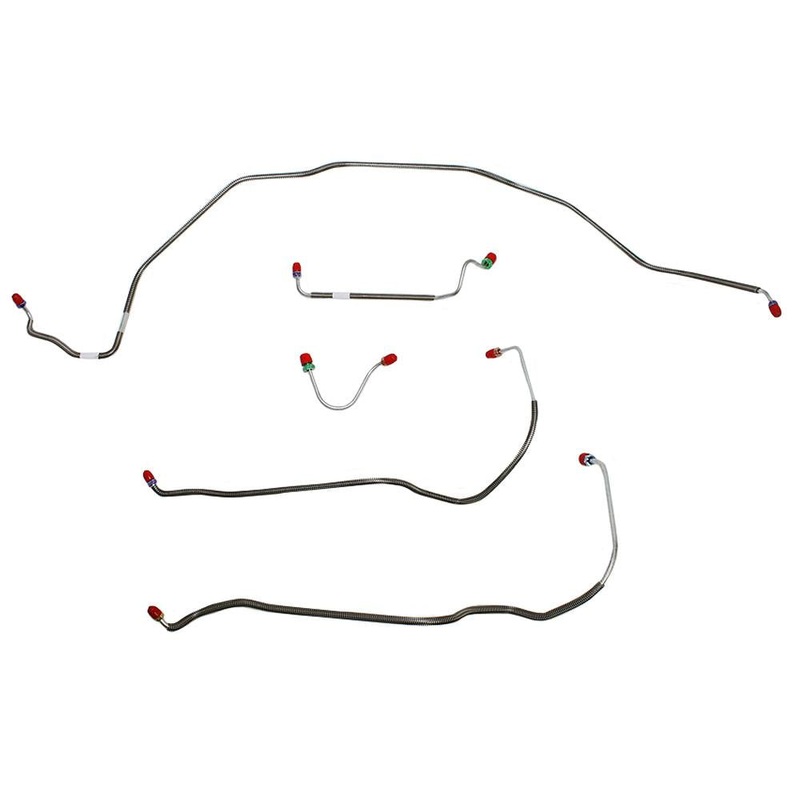 69′ Chevy Chevelle, Malibu, El Camino w/ Power Disc Brakes, 5pc Brake Line Front Set; Stainless