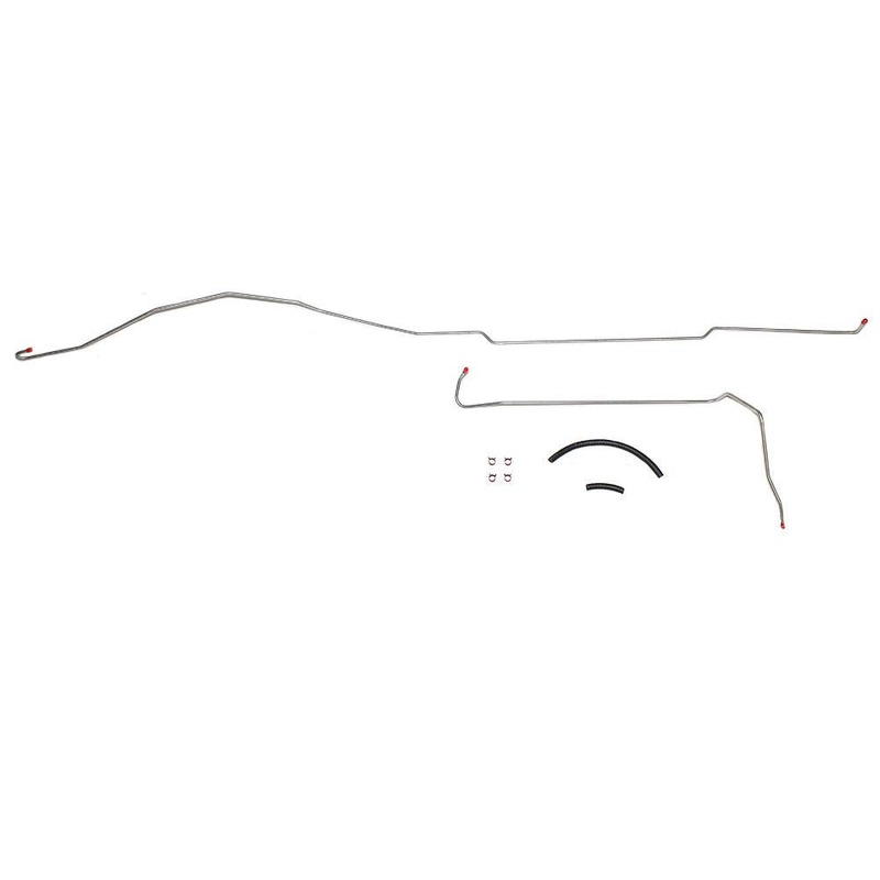 71-72 Chevy C20/GMC C2500 8cyl, 2wd; 2pc 1/4″ Fuel Return Lines; Stainless