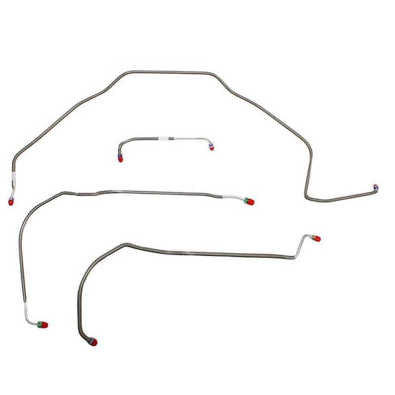 71-72′ Chevy Chevelle, Malibu, El Camino w/ Power Disc Brakes, Front 4pc Brake Line Set; Stainless