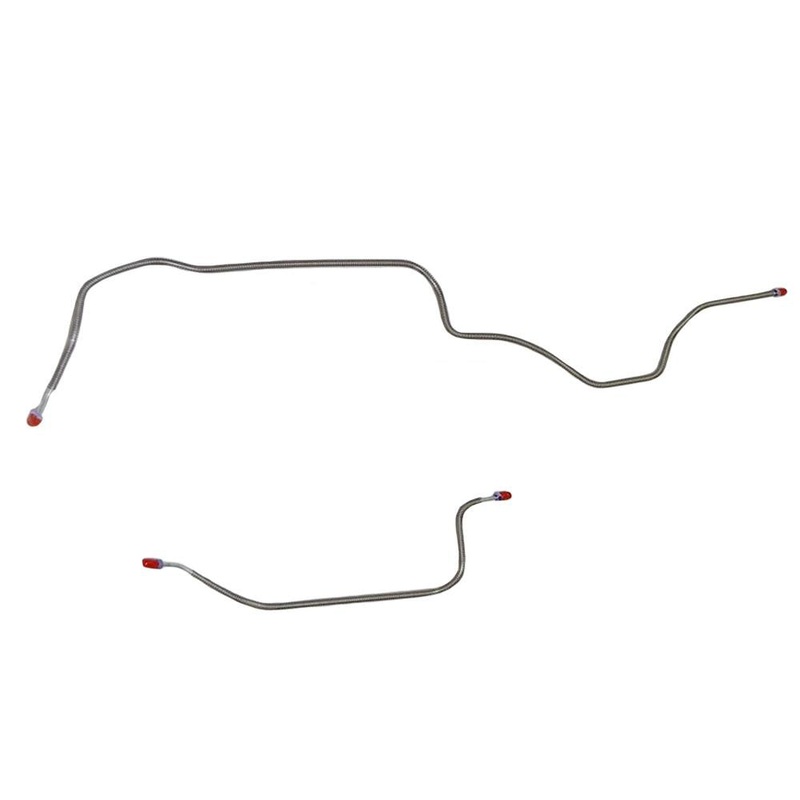 76-81 Pontiac Firebird w/ Standard Rear Suspension; Rear Axle Brake Lines, 2pc; Stainless