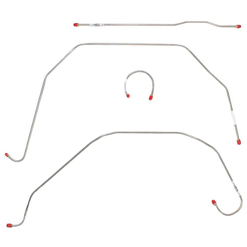 47-50 Chevy/GMC Series I 1/2 Ton Truck, Front 4pc Brake Line Set; Stainless