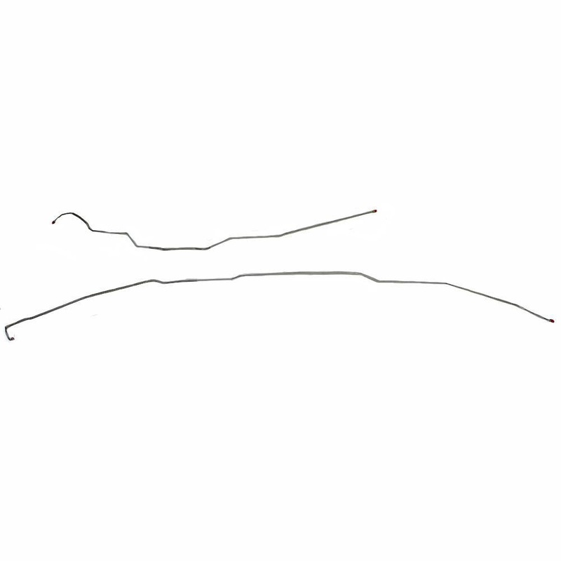 75-76 Ford F-100 Pickup Long Bed, 2wd, 2pc Intermediate Brake Line; Stainless