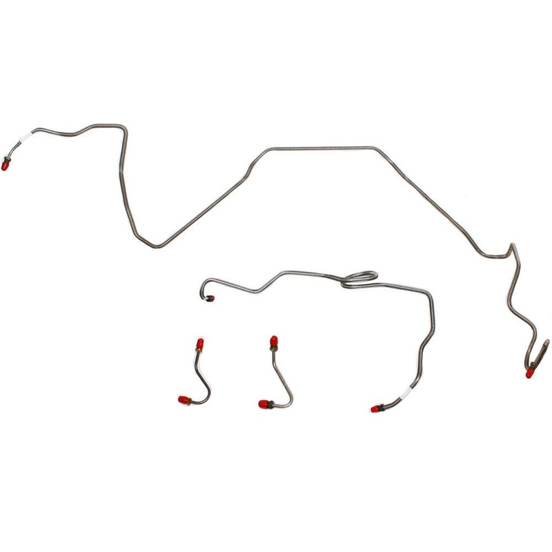 84-85′ Chevy Camaro/Pontiac Firebird, w/ 2.5L 4cyl, 2.8L 6cyl, Front 4pc Brake Line Set; Stainless