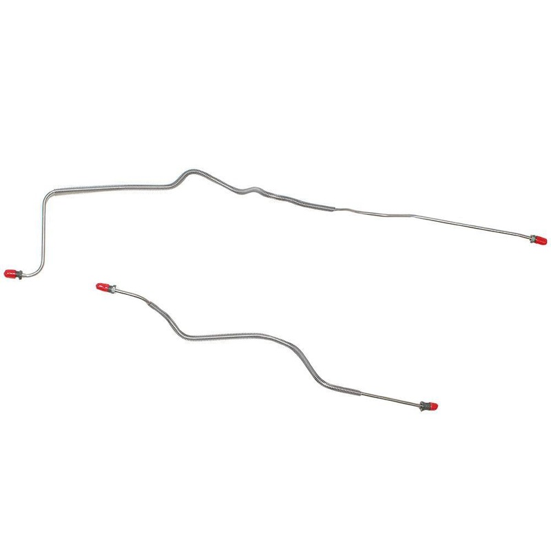 89-91 Chevy Camaro/ Pontiac Firebird, w/ J65 Rear Disc Brakes, w/ Hoses on Left & Right Calipers, Rear Axle Brake Line Set; Stainless