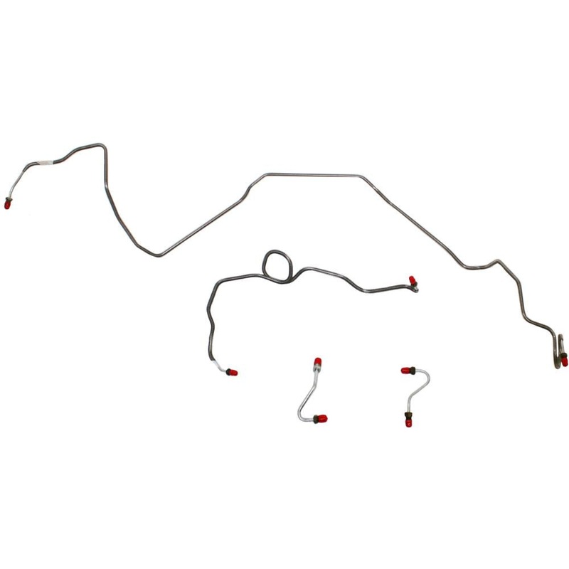 89-92 Chevy Camaro/Pontiac Firebird w/ 2.8L/3.1L 6cyl, 2nd Design Course Threads in M/C, Front 4pc Brake Line Set; Steel
