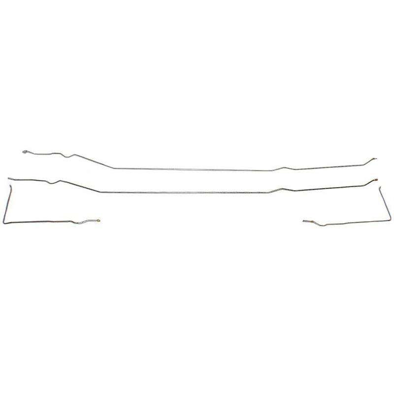 67-72 Chevy C10 Long Bed Carbureted with Original Coil Springs Rear Tank Conversion Fuel Line Kit; Steel