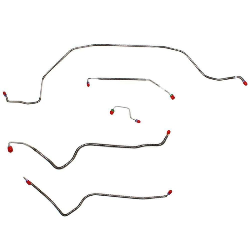 70′ Chevy Monte Carlo, Power Disc, Front 5pc Brake Line Set; Stainless