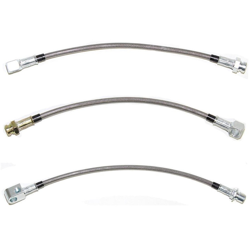 71-72 Chevy C10; Front Brake Hose & Drop Hose Kit; Braided Stainless