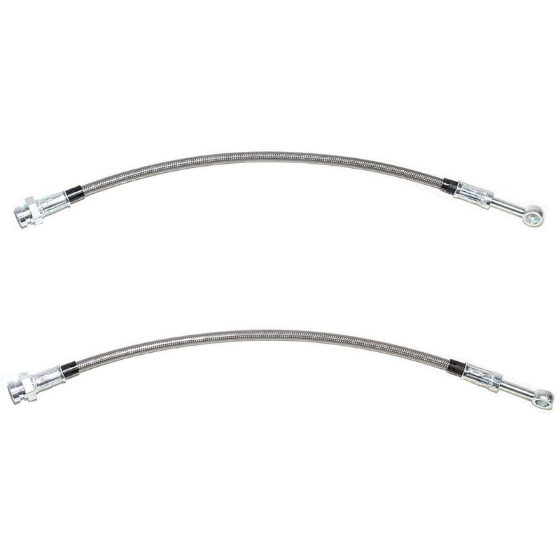 71-72 Chevy C10 w/ Rear Coil Springs, Rear Disc Conversion, Rear Caliper Brake Hose Set; Stainless