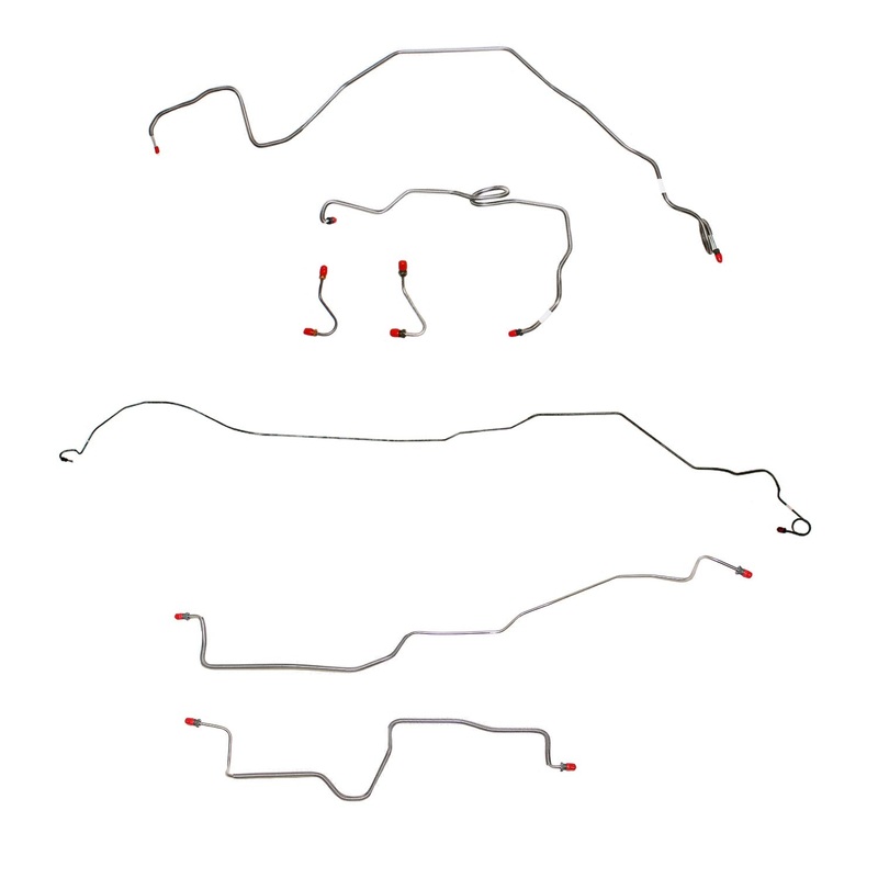 84-85 Camaro; 5.0L/8 cyl, non-Borg Warner HD Axle; Complete Brake Line Kit; Stainless