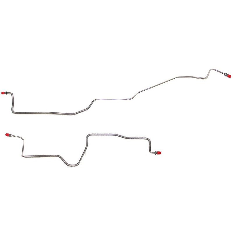 84-92 Chevy Camaro/ Pontiac Firebird, w/ Rear Drum Brakes, Except Borg-Warner HD Axle, Rear Axle Brake Line Set; Stainless