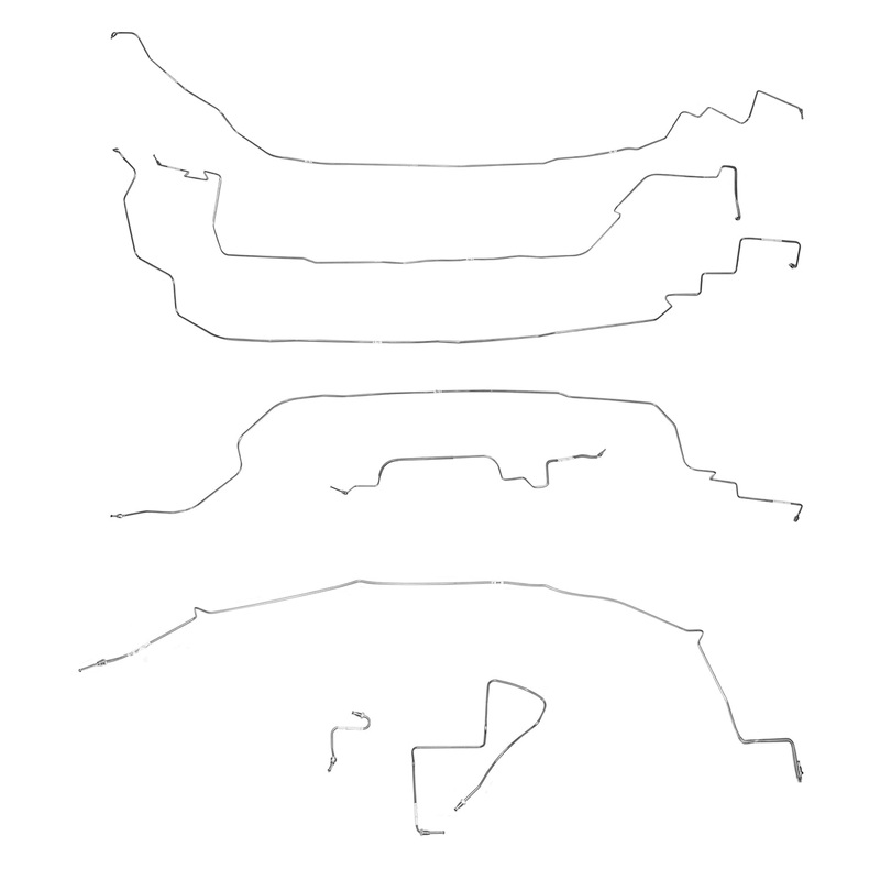 86-87 Corvette C4; Complete Brake Line Kit; Stainless