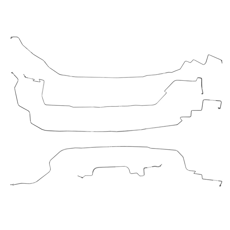 86-91 Corvette C4; Front Brake Line Kit; Steel