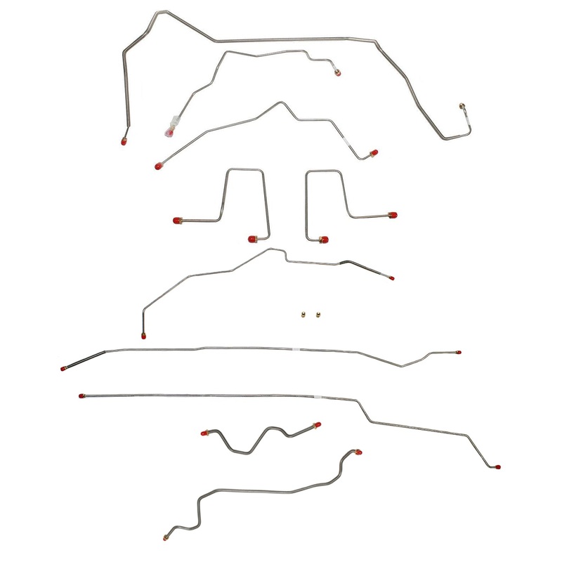 98-00 GM S-Series Truck, 4WD, Ext Cab; Complete Brake Line Kit; Stainless