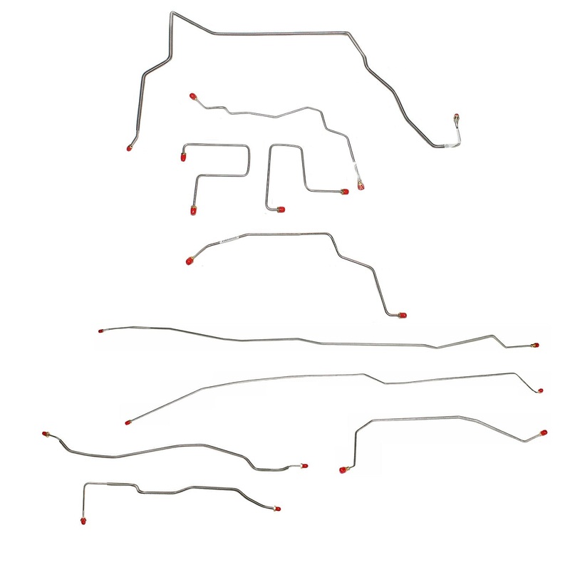 98-05 GM S-Series Truck, 4wd, Ext Cab, w/ ZR2 Package; Complete Brake Line Kit; Steel
