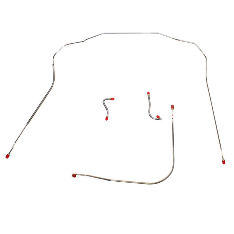 54′ Chevy Corvette, Front 4pc Brake Line Kit w/ 3/16” Front Cross-Over Line; Steel