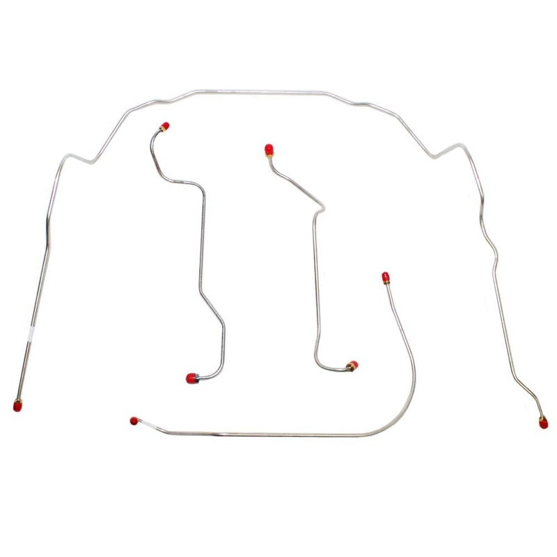 56-62′ Chevy Corvette, 4pc Front Brake Line Set; Steel
