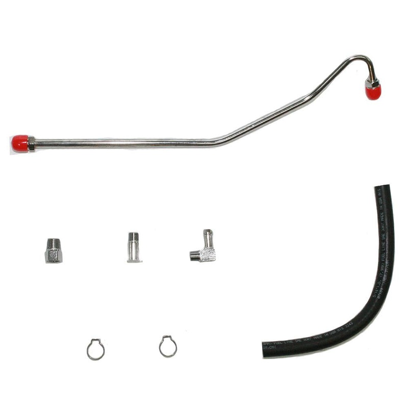 64-65 Chevy Corvette, 327CID, 350/365 HP, 4BBL; Pump to Carb (1 Line, 3 Fittings & 2 Clamps); Stainless