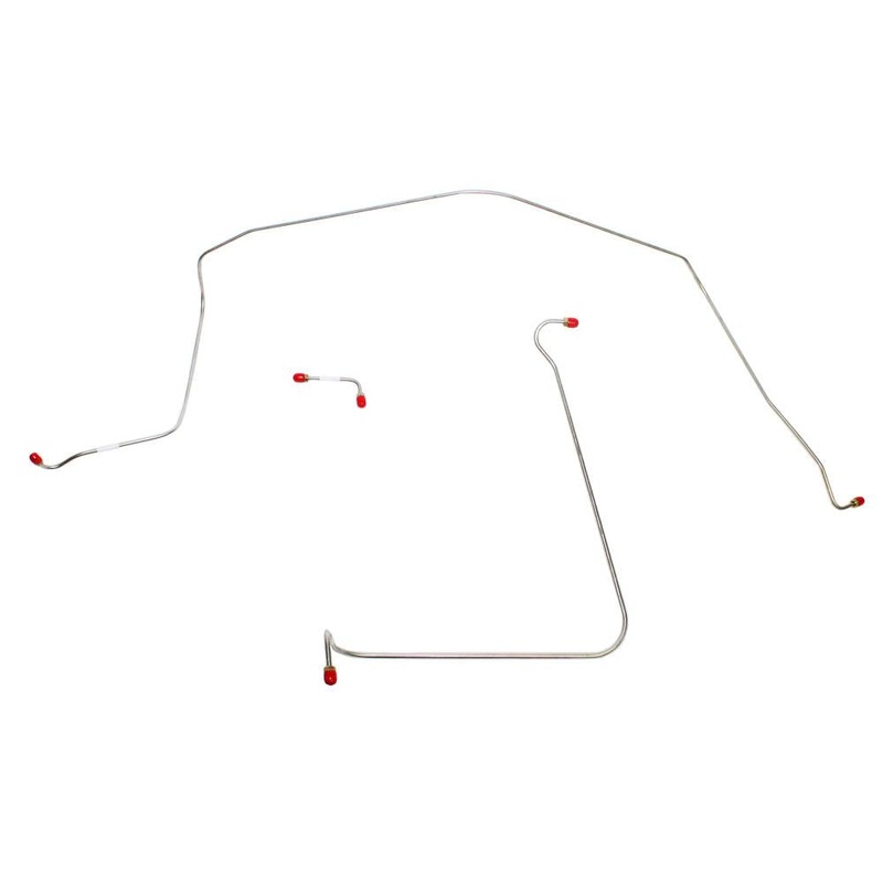 65-66′ Chevy Corvette, Standard Brakes, Front 3pc Brake Line Set; Stainless