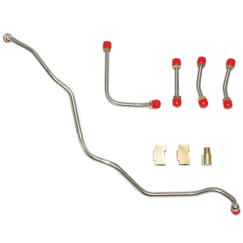 67 Chevy Corvette, 427CID, 400/435 HP, 3×2 BBL Holley Carb; Pump to Carb Fuel Line (5 Lines & 2 Brass Tee Fittings); Stainless