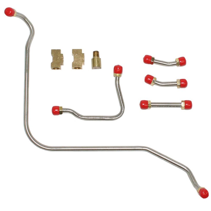 68-69 Chevy Corvette, 427CID, 400/435 HP, 3×2 BBL Carbs; Pump to Carb Fuel Line (5 Lines & 2 Brass Tee Fittings); Steel