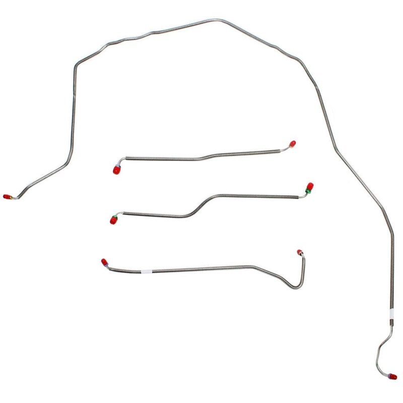 74-82′ Chevy Corvette, Power Brakes, Front 4pc Brake Line Set; Stainless