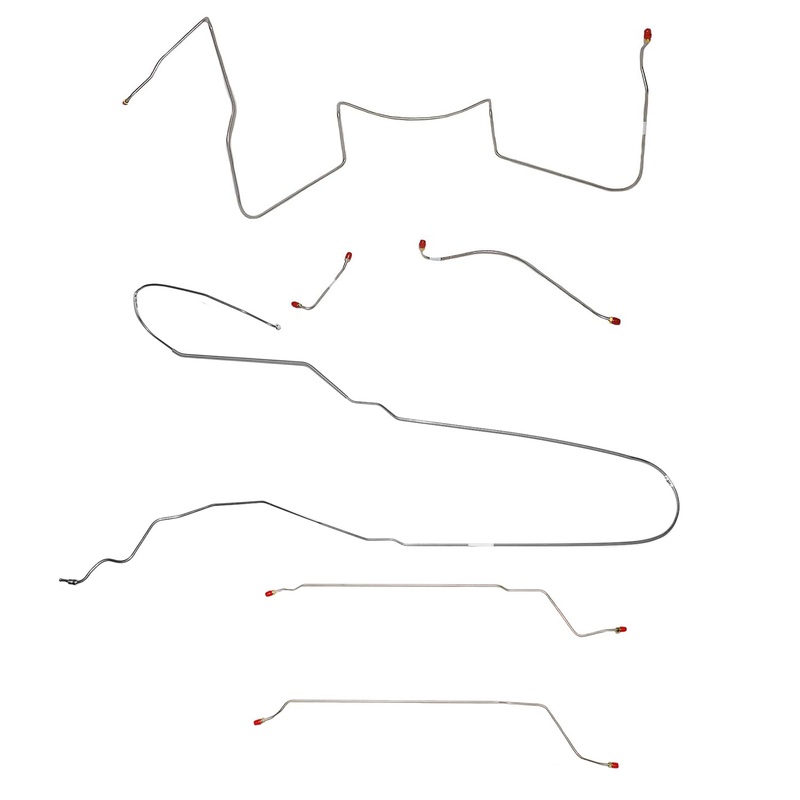 1964-65 Pontiac LeMans / GTO, w/ Power Drum, Convertible; Complete Brake Line Kit; Stainless