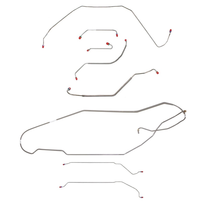 1967 Buick Skylark / GS, w/ Power Disc, 3/8” Port, Hardtop; Complete Brake Line Kit; Stainless