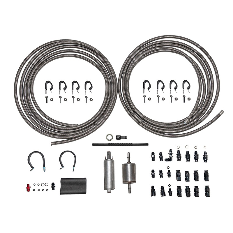 EFI Fuel System Plumbing Kit; Braided Stainless