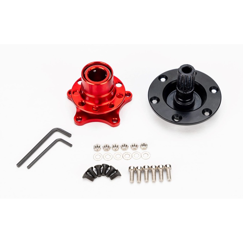 5 Bolt Quick Release Steering wheel disconnects | GF-SWD-5 Red