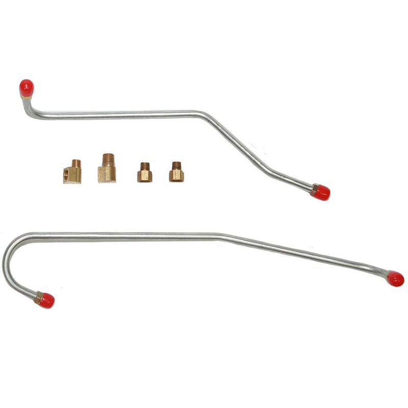 57 Chevy Bel Air, Impala 283CID 8cyl Pump to Fuel Injection, 2 Lines w/ 4 Fittings; Stainless