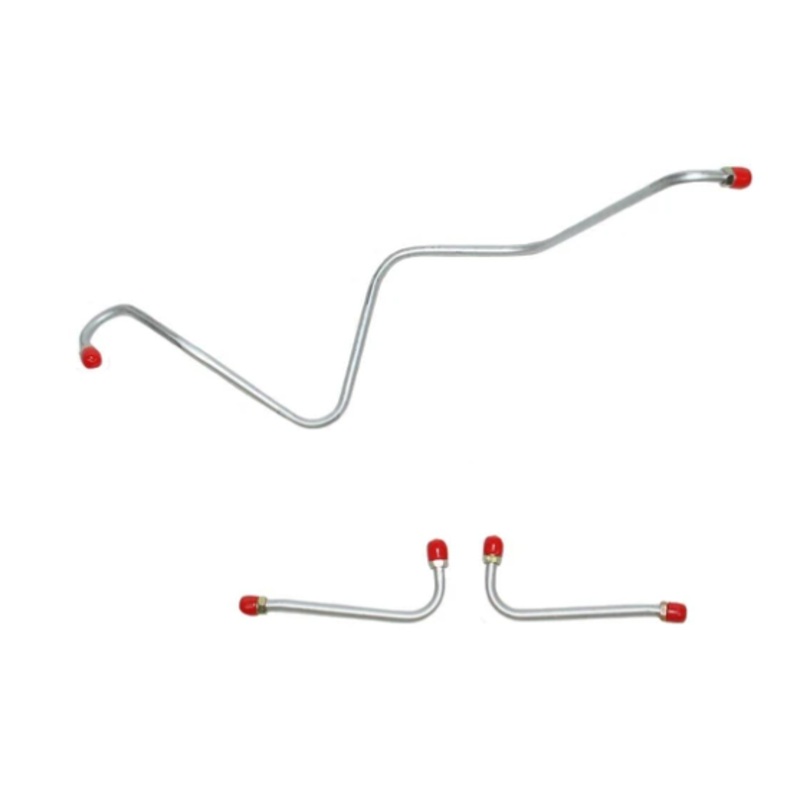 59-61′ Chevy Bel Air, Biscayne, Impala 348 3×2 Front 3 Line Kit & Fitting, Pump to Carb Fuel Line; Stainless