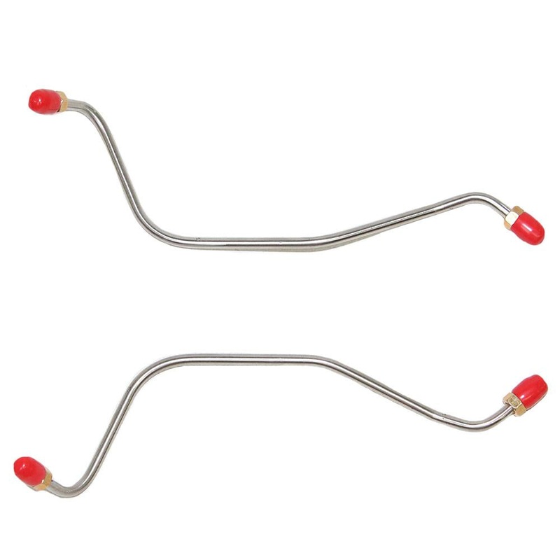 63-64 Chevy Corvette; Rear Drum Brakes Wheel Cylinder Lines, 2pcs; Stainless