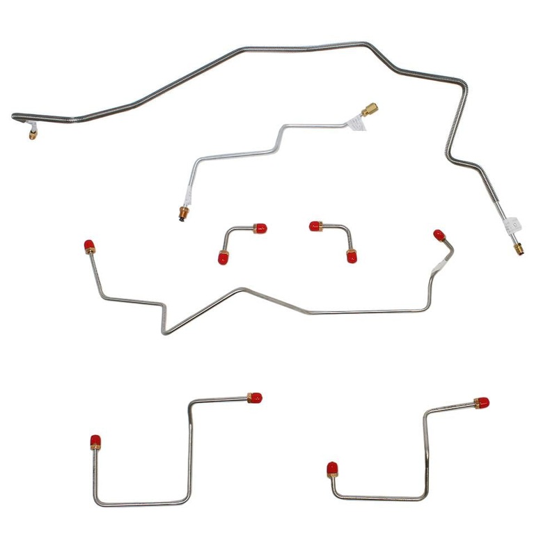 00-04 GM S-Series 2wd Front Brake Line Kit; Stainless