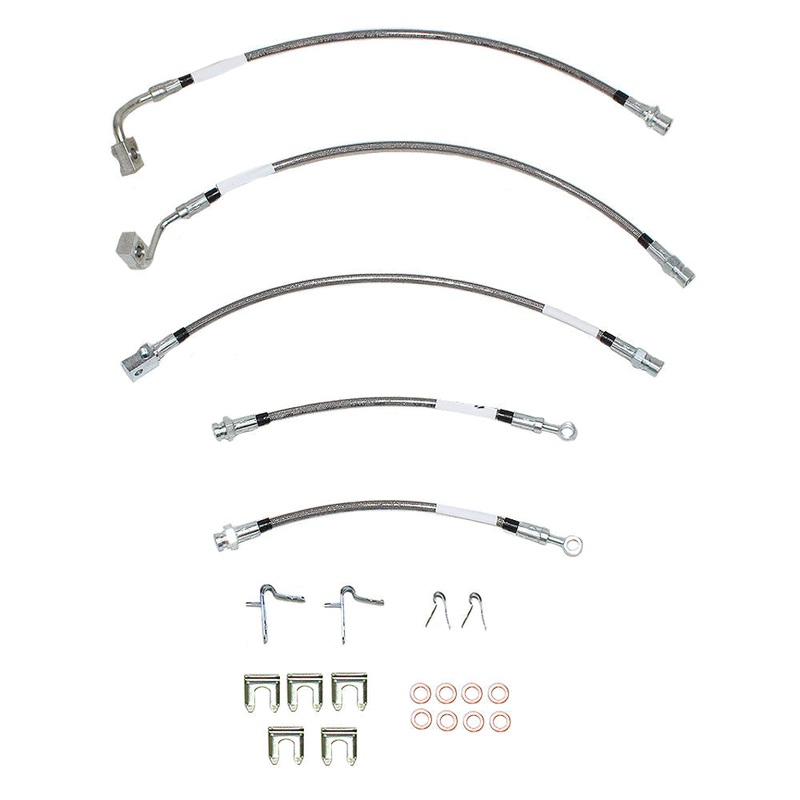 01-05 GM S-Series 4wd with 4 Wheel Disc Brakes; Complete Brake Hose Kit; Rubber