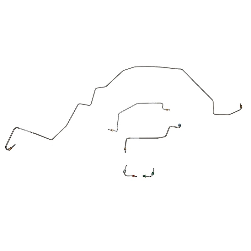 64-67 GM A-Body w/ Power Disc, Disc Brake Conversion; Front Brake Line Kit; Stainless