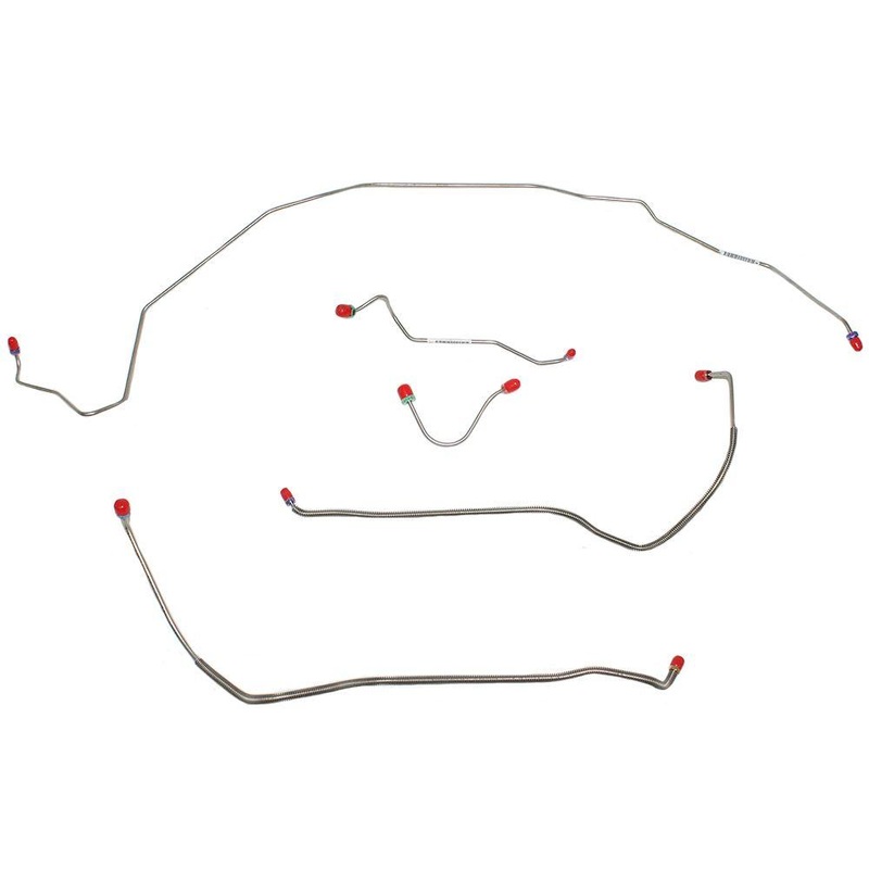 68-69′ Buick Skylark, GS/Oldsmobile Cutlass, 442/Pontiac Lemans, GTO; w/ Power Disc Brakes; 5pc Front Brake Line Set; Steel