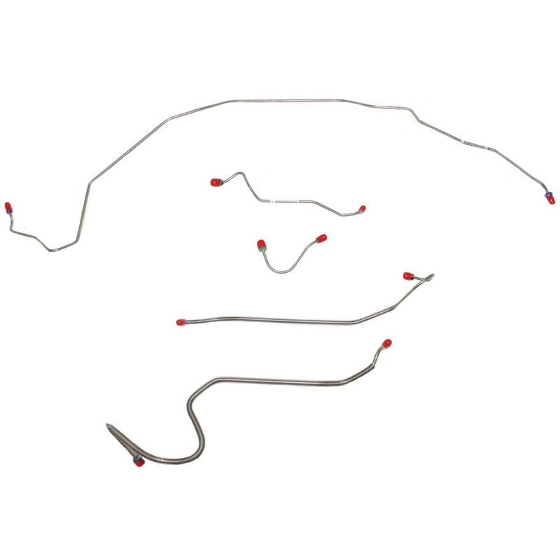 68-69′ Buick Skylark, GS/Oldsmobile Cutlass, 442/Pontiac Lemans, GTO; w/ Standard Disc Brakes; 5pc Front Brake Line Set; Steel