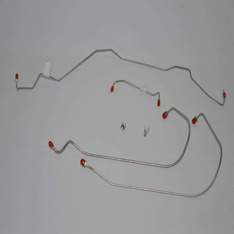 68-70 GM A-Body w/ Power Disc, Disc Brake Conversion; Front Brake Line Kit; Stainless