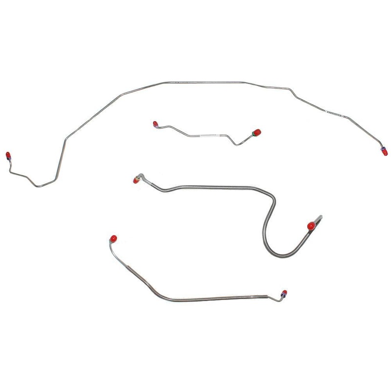68-72 GM A-Body Pontiac, Oldsmobile, Buick w/ Manual Drum; Front Brake Line Kit; Stainless