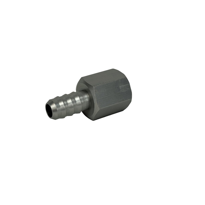 Adapter Fitting | -6 AN Female to 3/8″ Hose Barb | Straight | Aluminum | Clear Anodized | PF-4000-C
